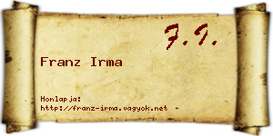 Franz Irma névjegykártya