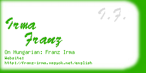 irma franz business card